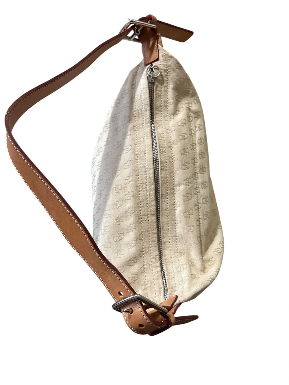 Dooney & Bourke Monogram DB Hobo Shoulder Bag - Neutral